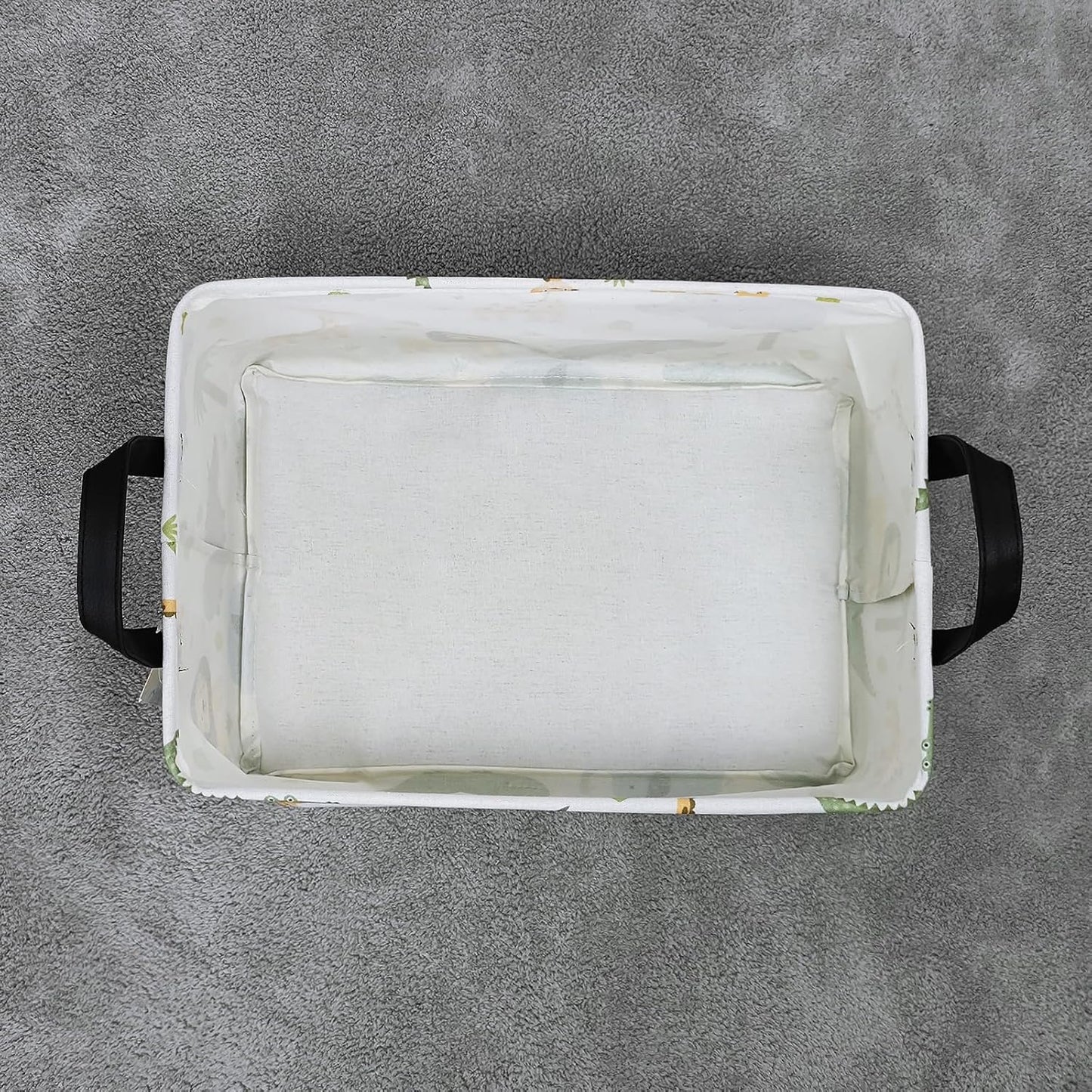 LANGYASHAN Rectangular Storage Bin Collapse Canvas Fabric Cartoon Storage Basket with Handles for Organizing Home Kitchen Boys and Girls Toys Office Closet Shelf Baskets (Rec animal)