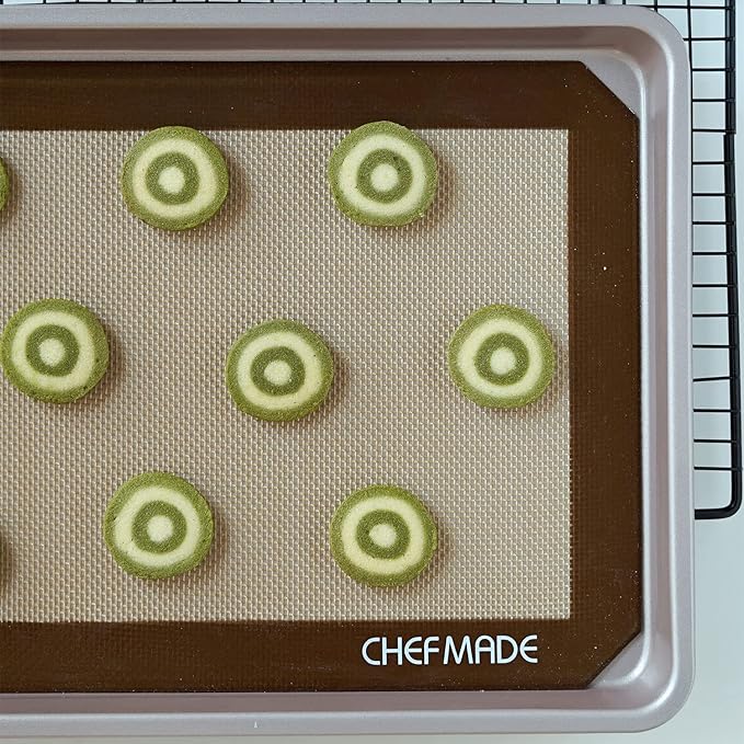 CHEFMADE 13-Inch Silicone Baking Mat with Measurements, Non-stick Heat Resistant Rolling Dough Mat, for Pastry,Pizza, Fondant and Pie Crust Making 8.6" x 12.6" (Brown)