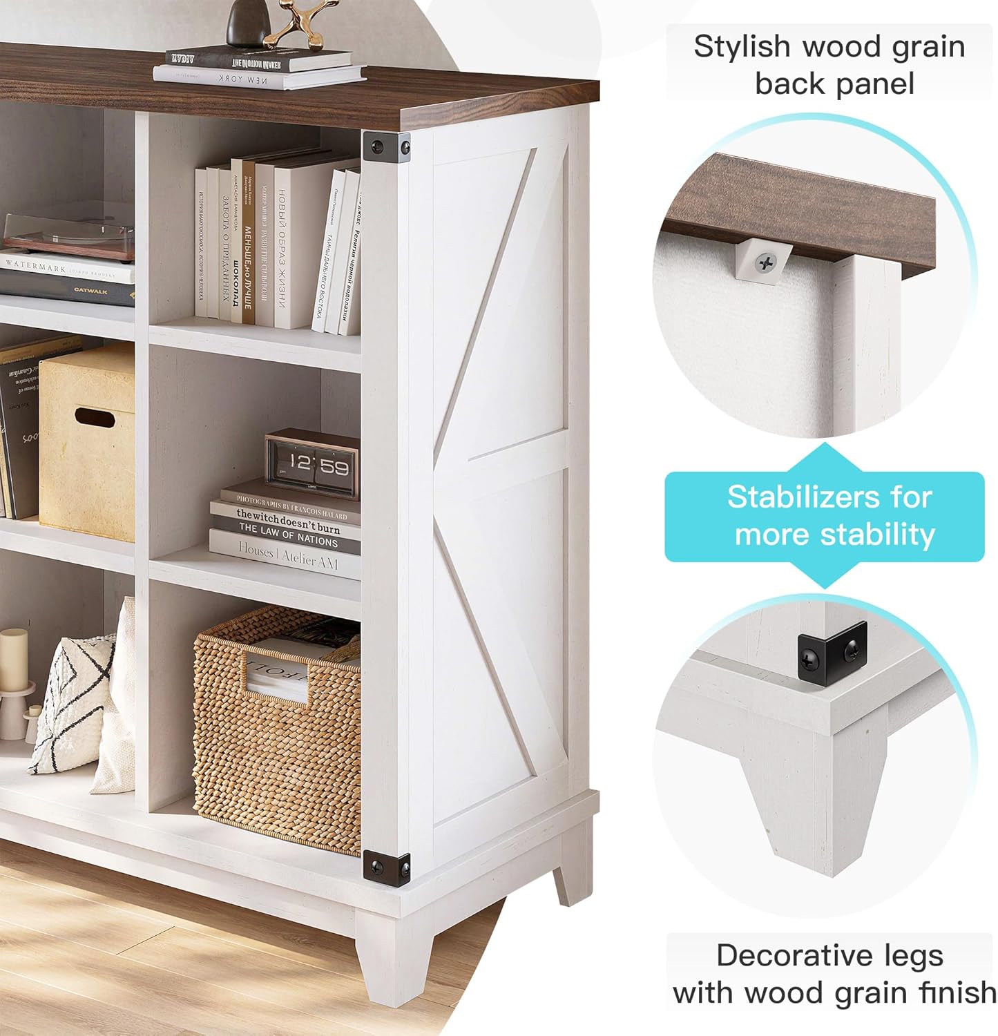 EnHomee 9 Cube Storage Organizer and Shelf, Cube Shelf with Storage,White Bookshelf for Bedroom and Home Office