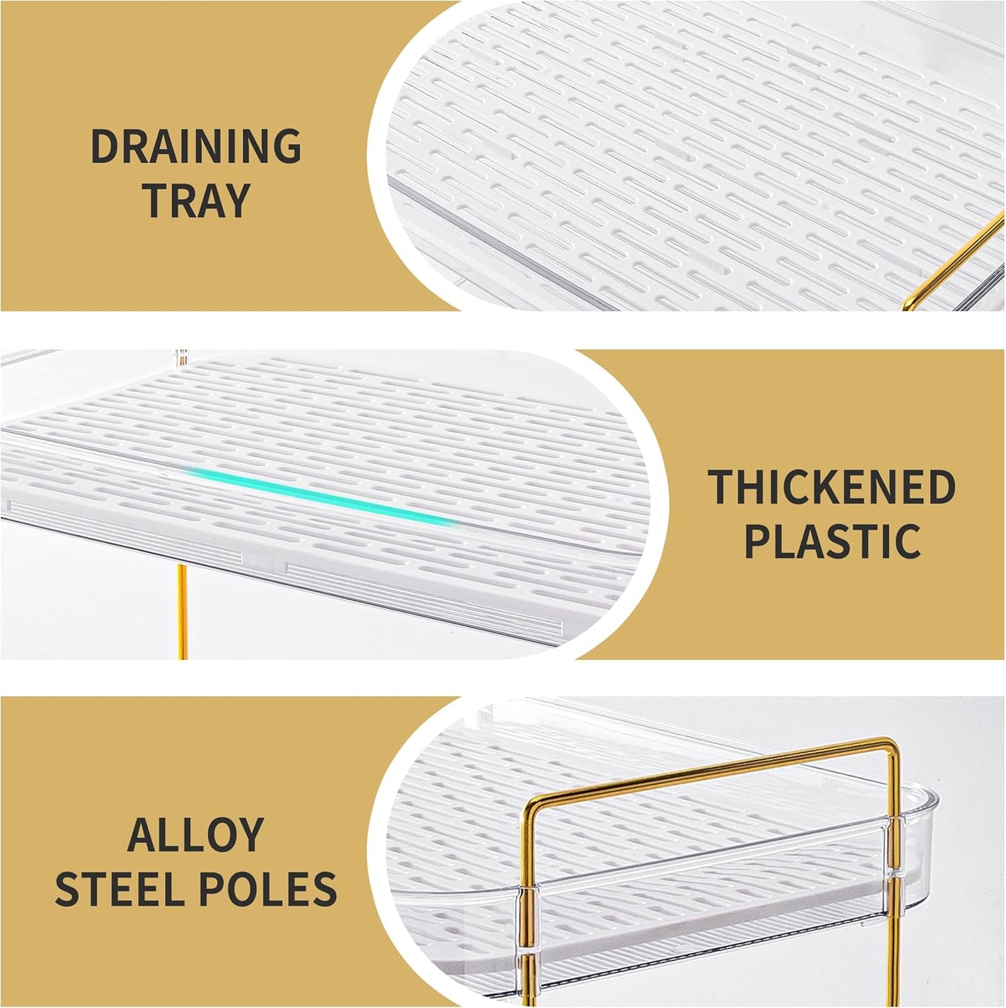 Coffee Bar Accessories, Station Organizers,Large Capacity Storage with Drain Board,Whisky Tray,Mug Tea Cup Holder Coffee Bar Organizer, White Clear