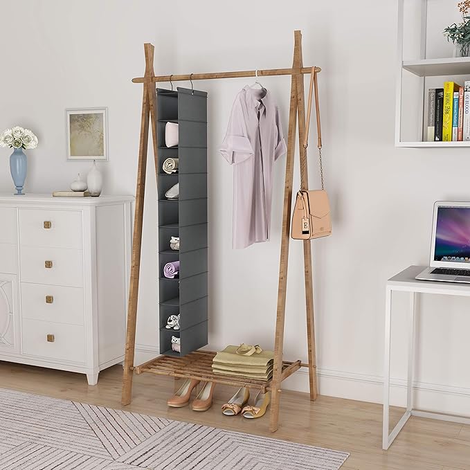 MAX Houser 10-Shelf Hanging Shoe Shelf Organizer, Hanging Shoe Storage for Closet,Pack of 2(Grey)