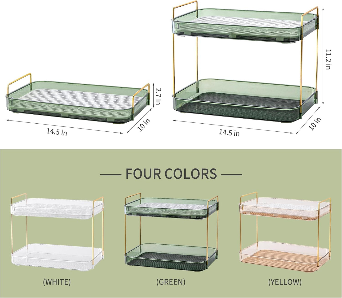 Coffee Bar Accessories, Station Organizers,Large Capacity Storage with Drain Board,Whisky Tray,Mug Tea Cup Holder Coffee Bar Organizer,Retro Green