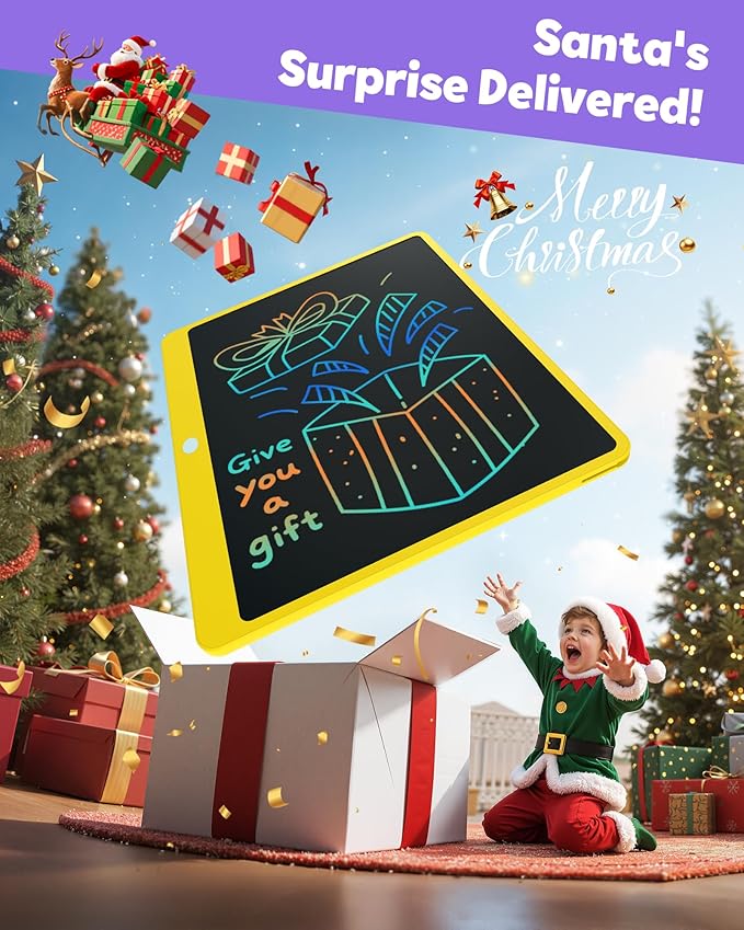 TEKFUN LCD Writing Tablet for Adults, Large Doodle Board, 16 Inch Colorful Drawing Tablet Writing Pad, Toddler Toys for 3 4 5 6 7 8 9 Year Old Girls Boys Teen, Birthday Gifts for Kids (Yellow)