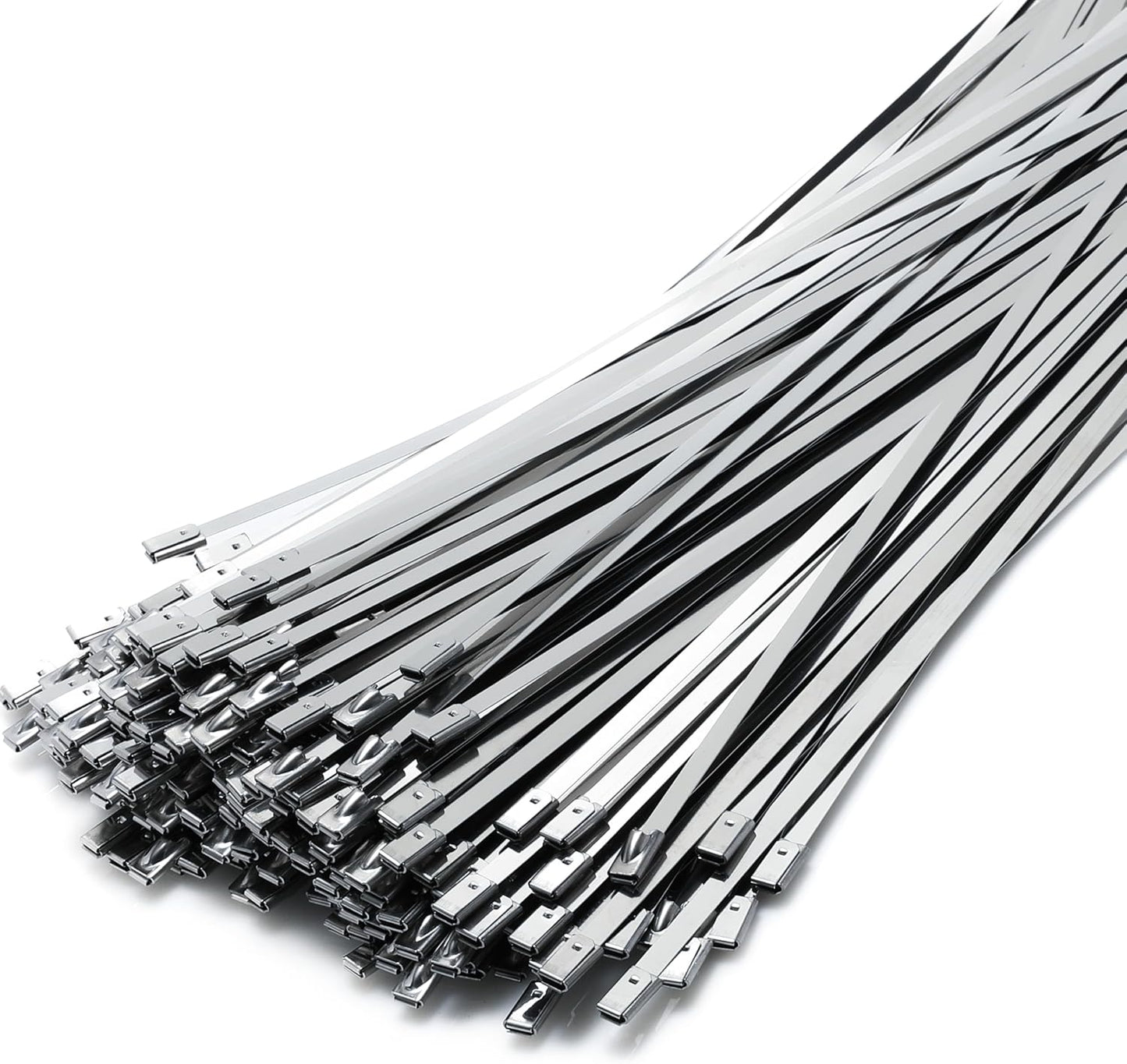 Metal Zip Ties (500 pcs/11.8 Inch), 304 Stainless Steel, Heavy Duty Self-locking Cable Ties, for Exhaust Wrap, Chain Link Fence Parts, Heat Resistant Fencing Tie. for Pipe, Auto repair. (500)