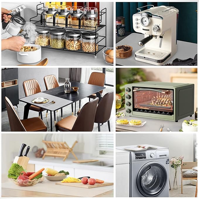 Ewen 25.6x17.7in 2mm Silicone Mats for Kitchen Counter, Extra Large Thick Heat Resistant Baking Mat, Silicone Countertop Protector Mat for Bar Air Fryer Crafts Work Glass Top Stove Cover Translucent