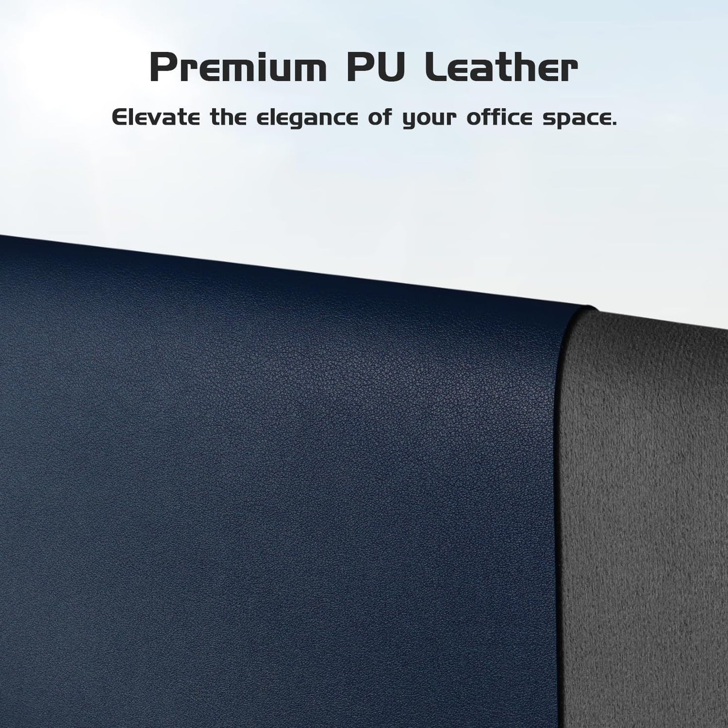 Aothia Leather Desk Pad Protector, Office Desk Mat, Large Mouse Pad, Laptop Desk Pad, Non-Slip PU Leather Desk Blotter, Waterproof Desk Writing Pad for Office and Home (Dark Blue, 55" x 24")