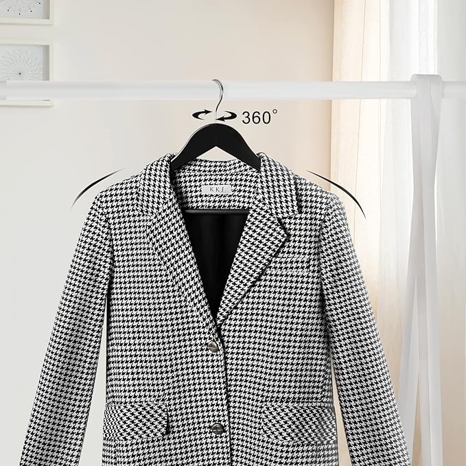 TOPIA HANGER Wooden Coat Hangers 30 Pack, Black Wood Suit Hangers with Non Slip Pants Bar, 360° Swivel Hook and Shoulder Notches for Camisole, Jacket, Pants, Smooth Finish Clothes Hangers -CT34B30