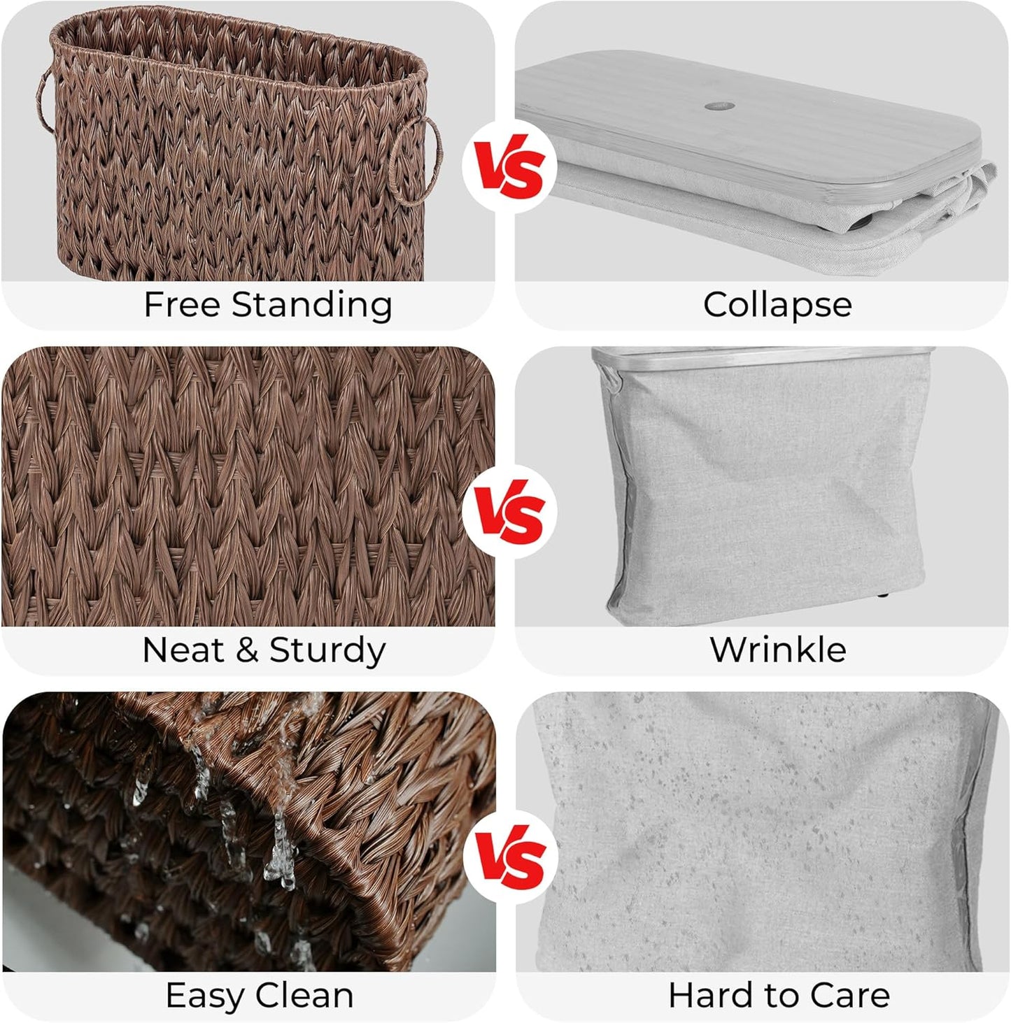 GRANNY SAYS Toilet Paper Storage, Toilet Paper Basket for Bathroom, 6 Mega Rolls Holder with Storage, Waterproof Bathroom Storage Baskets, Brown