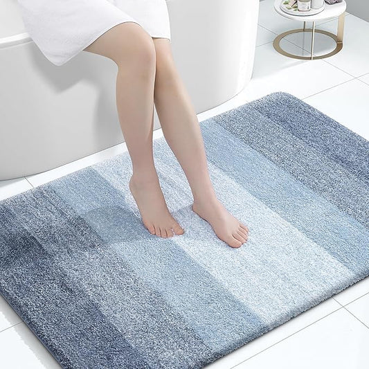 OLANLY Bathroom Rugs Mat 44x32, Extra Soft Absorbent Microfiber Bath Rugs, Rubber Backing, Quick Dry, Machine Washable Bath Mats for Bathroom Floor, Tub and Shower, Home Decor Accessories, Blue
