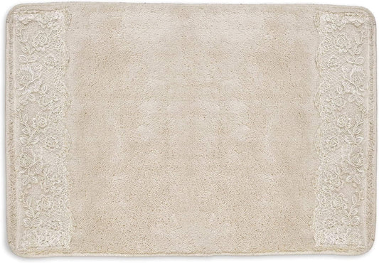 Zahari Home Rose Vine Bathroom Rug Luxury Bath Rug Washable Beautiful Shower Mat Unique Design Stylish Beige Bath Bath Rug Shower Tub Decor