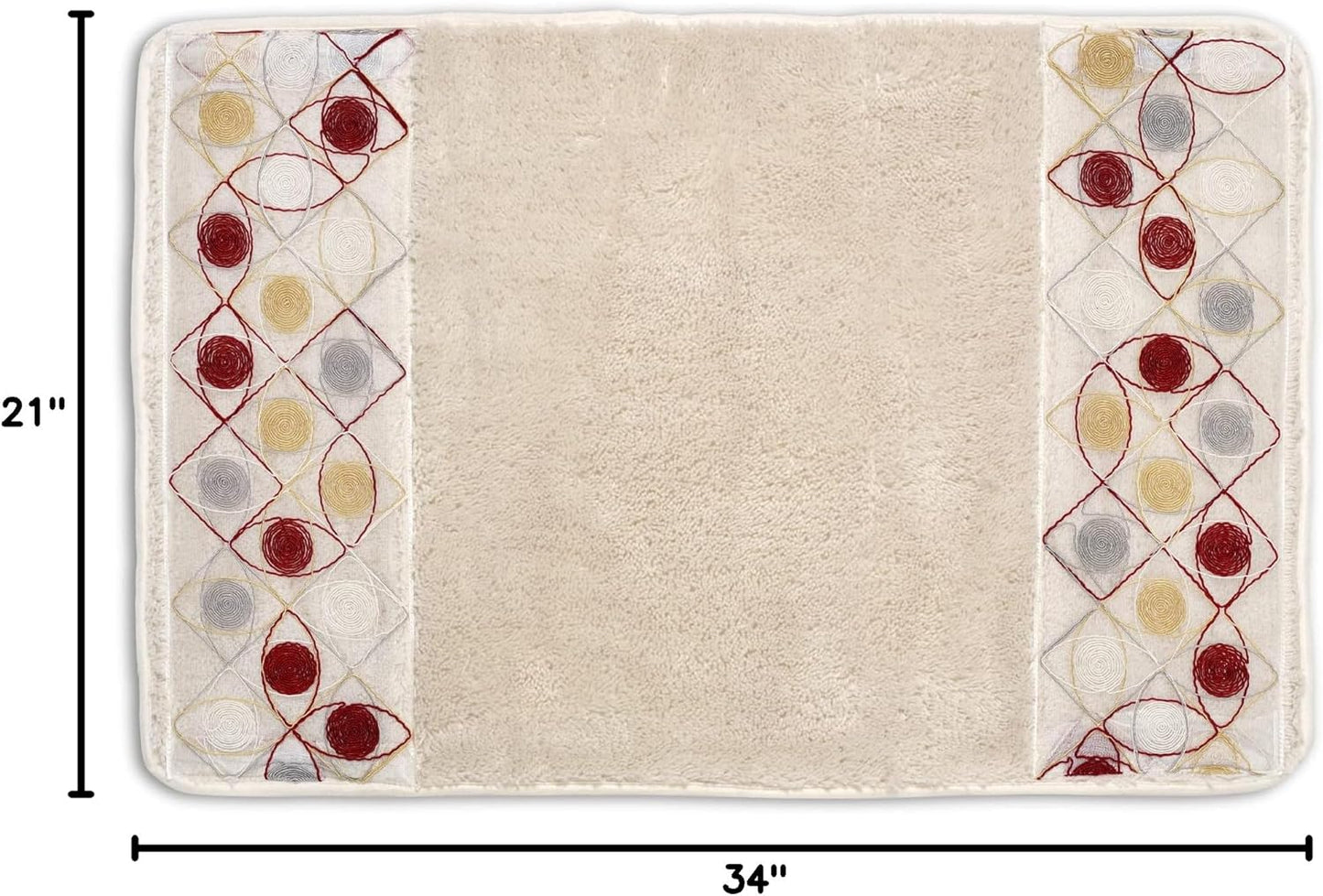 Zahari Home Sedona Modern Bathroom Rug Classic Luxury Bath Rug Contemporary Decor Beautiful Shower Mat Unique Design Stylish Bathroom Rug Bath Shower Tub Decor