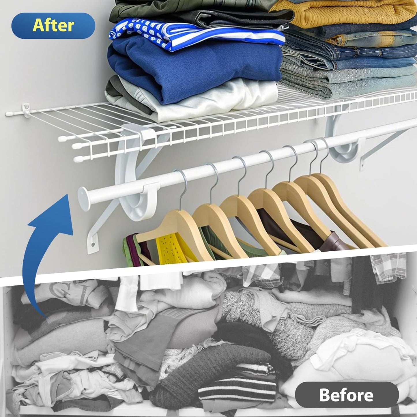 AZEAM 3 Pack 12 Inch Wire Shelf Brackets, Closet Shelf Brackets, Closet Wire Shelving with Anchors and Screws Suitability for Wardrobe and Laundry Room Shelves Installation