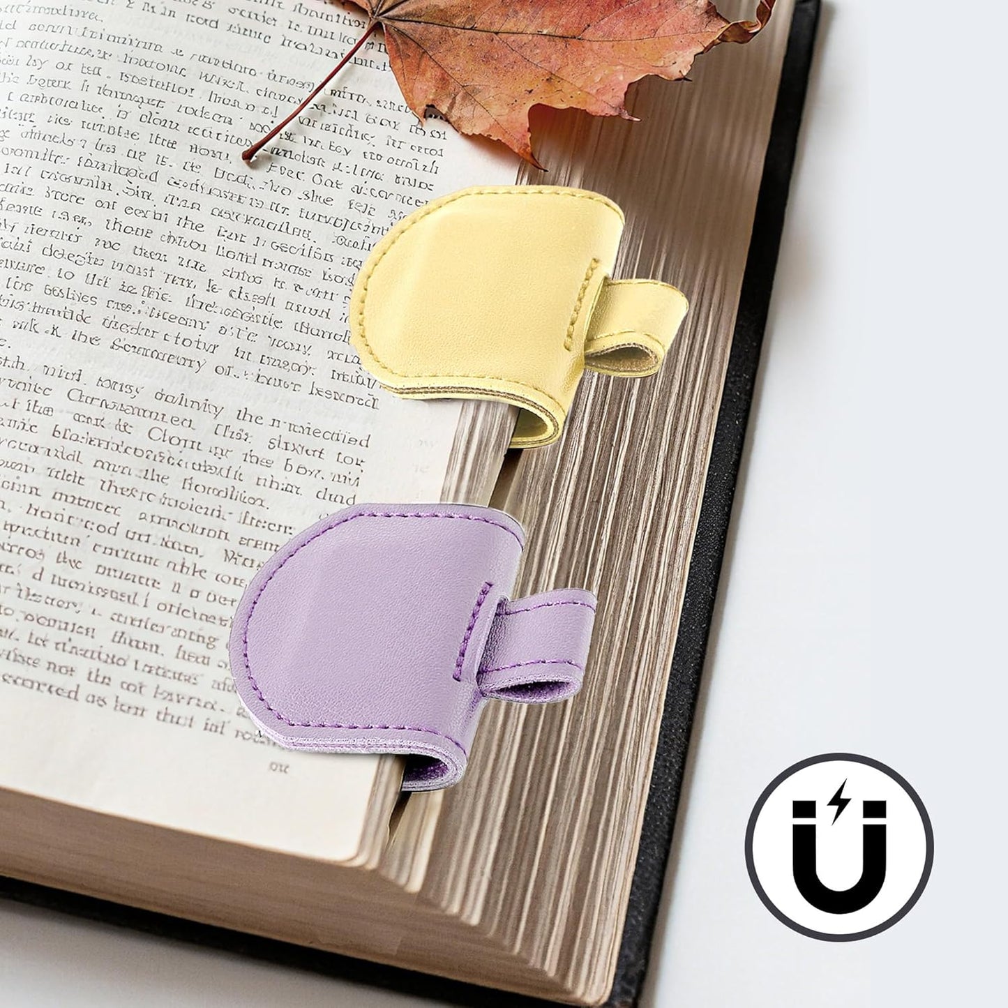 Magnetic Pen Loop Holder, Pencil Holder for Notebooks, Journals, Calendars, PU Leather 3 Pack