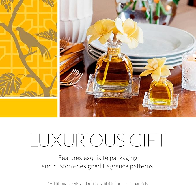 AGRARIA AirEssence & PetiteEssence Flower and Reed Diffuser Set, Luxury Home Fragrance Set, Scented Oil Reed Diffuser Gift for All Occasions