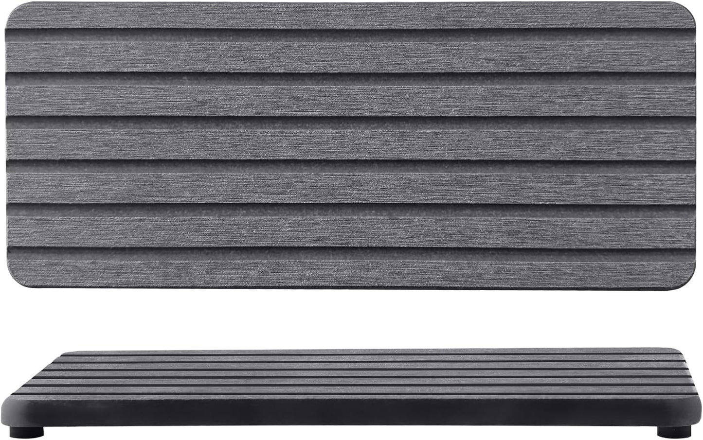 2 PCS Water Absorbent Diatomite Coasters (9.5" x 4"), Grooved Design, Water Absorbing Stone Used for Hand Soaps & Plants & toiletries in The Modern Home