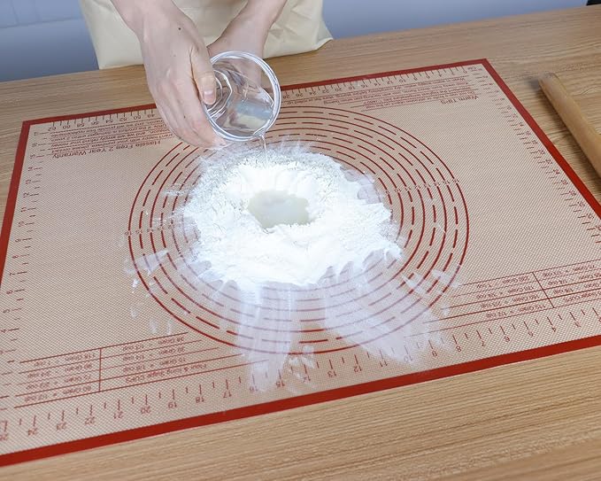 Silicone Baking Mat 36x24 Inch Nonstick Pastry Mat Perfect for Dough Mat, Pastry Board, Kitchen Counter Mat - For Dough, Pastry, Pie Crust, Fondant, Cookies, Bread, Pasta/Pizza, Red