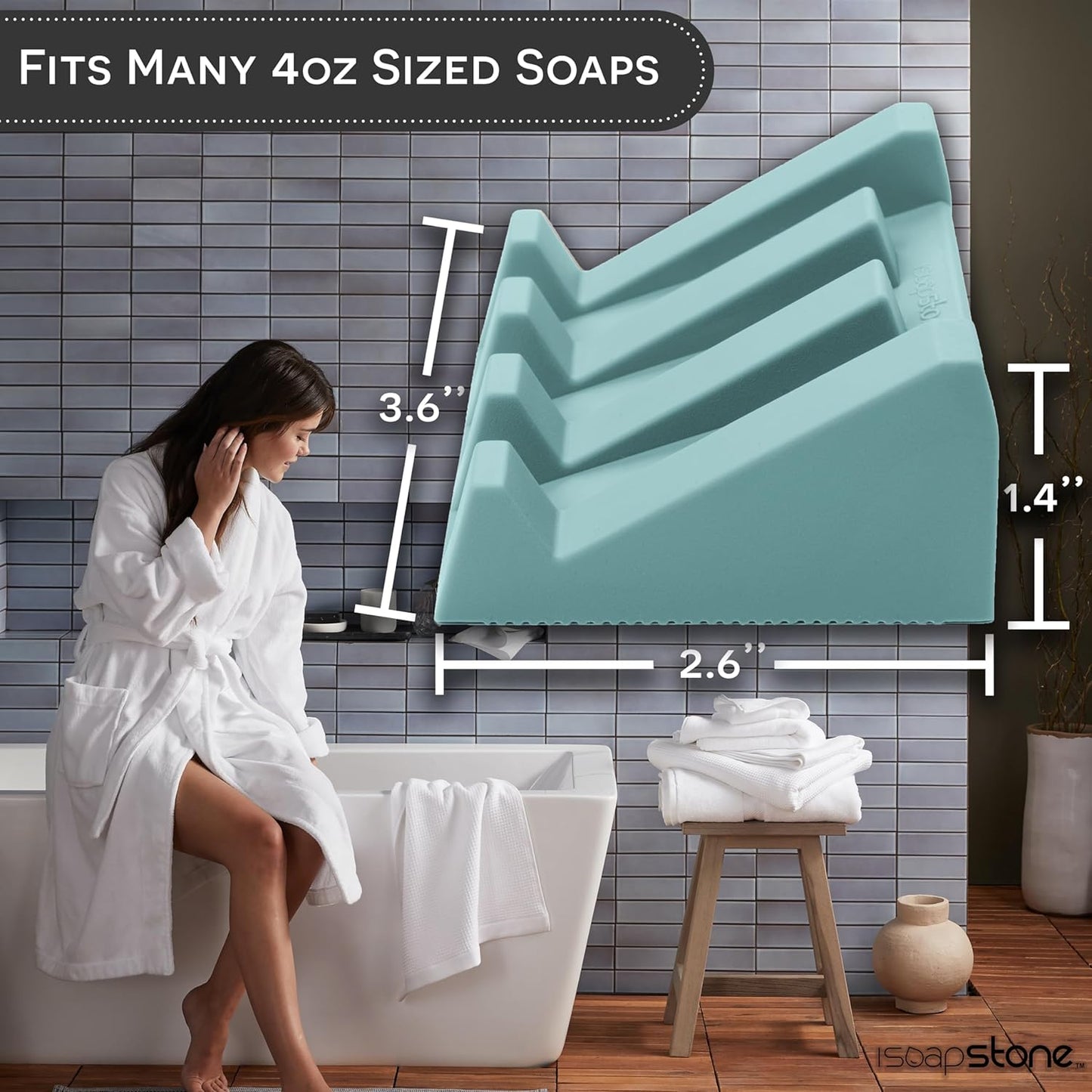 Silicone Soap Dish (USA Patented) Self Draining Bar Soap Holder for Shower Bathroom Sink, Drying Soap Dish Tray Sponge Holder Easy Cleaning Soap Saver Mat Travel Accessories (Teal, 2)