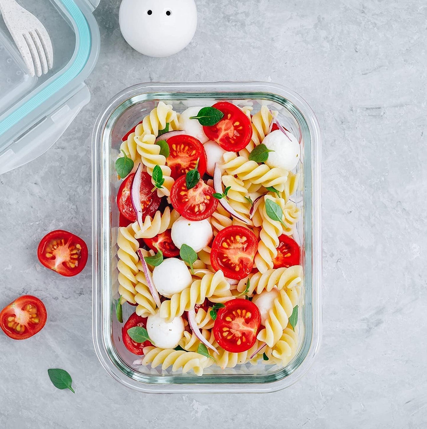 Moss & Stone 10-Piece Kitchen Glass Food Storage Containers Set with Lids, Clear Leak-Proof, BPA-Free Airtight Meal Prep Glass Containers – Oven, Freezer, Microwave & Dishwasher Safe