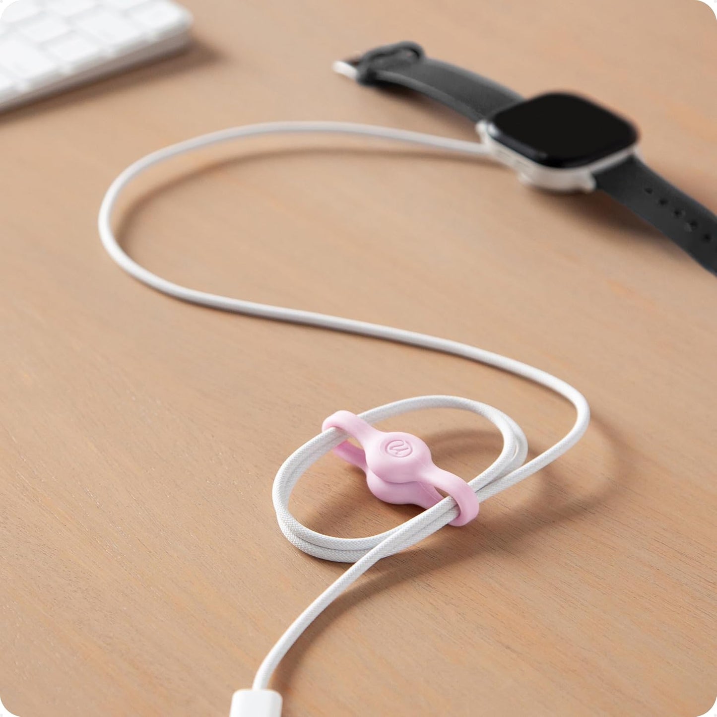 U Brands Magnetic Silicone Cord Organizer Cable Clips, Set of 6 Cable Ties, Cable Management, Office Desk Accessories, Office Supplies, Assorted Colors