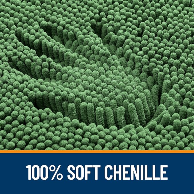 OLANLY Bathroom Rugs 59x20, Extra Soft Absorbent Chenille Bath Rugs, Rubber Backing Quick Dry, Machine Washable Bath Mats for Bathroom Floor, Tub and Shower, Home Decor Accessories, Olive Green