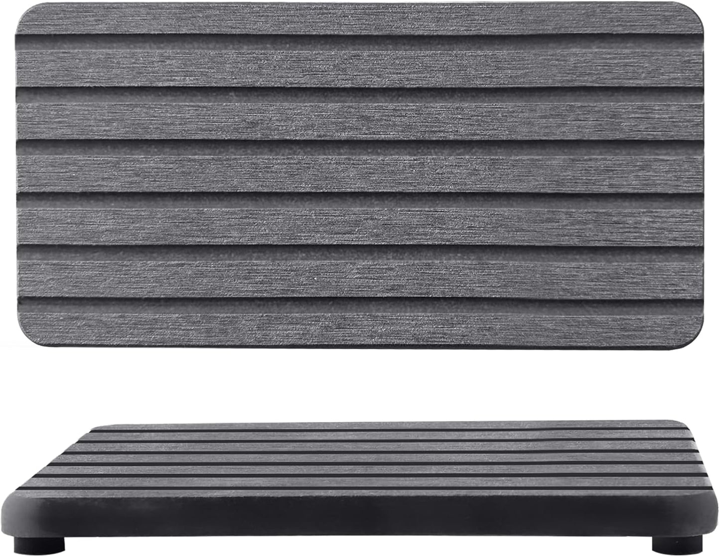 2 PCS Water Absorbent Diatomite Coasters (7.1" x 3.5"), Grooved Design, Water Absorbing Stone Used for Hand Soaps & Plants & toiletries in The Modern Home