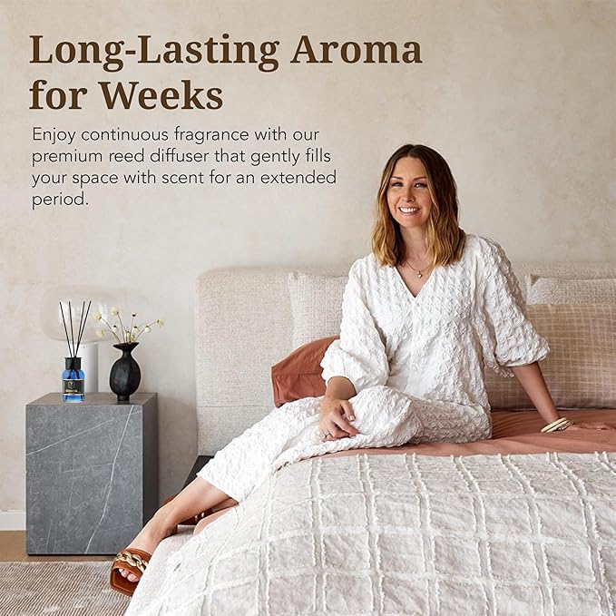 Reed Diffuser Set with Sticks for Home – Bathroom, Bedroom & Office Aromatherapy – Long Lasting Scented Oil Diffuser with Sticks – Luxury Room Fragrance Diffuser 55ml,1.7 fl oz (Istanbul)