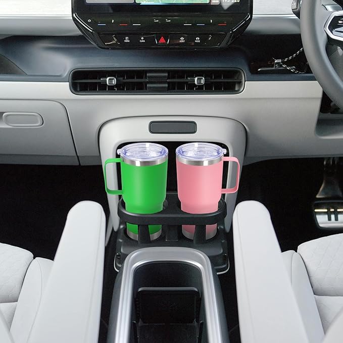 20 oz Tumbler with Handle and Lid, Stainless Steel Tumbler Insulated Travel Coffee Mug, Spill Proof Double Wall Vacuum Tumbler Cup Keep Drink Hot & Cold, Mix, 12 Pack