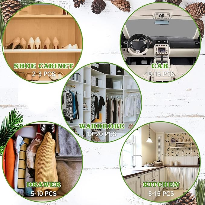 Cedar Blocks for Clothes Storage 50 Pack - 100% Natural Aromatic Cedar Rings and Balls for Closets & Drawers Freshener (30 Rings & 20 Balls)