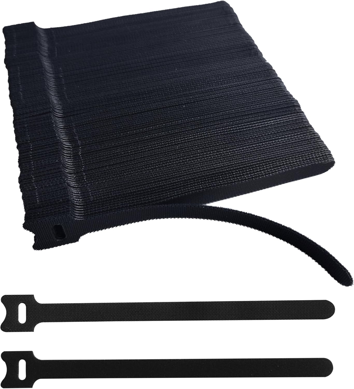 200 PCS 8 Inches Black Reusable Cable Ties, Adjustable Cord Straps, Cable Organizer, Cord Wrap and Hook Loop Cords Management