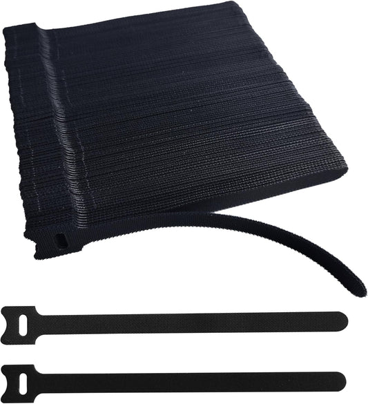 200 PCS 8 Inches Black Reusable Cable Ties, Adjustable Cord Straps, Cable Organizer, Cord Wrap and Hook Loop Cords Management