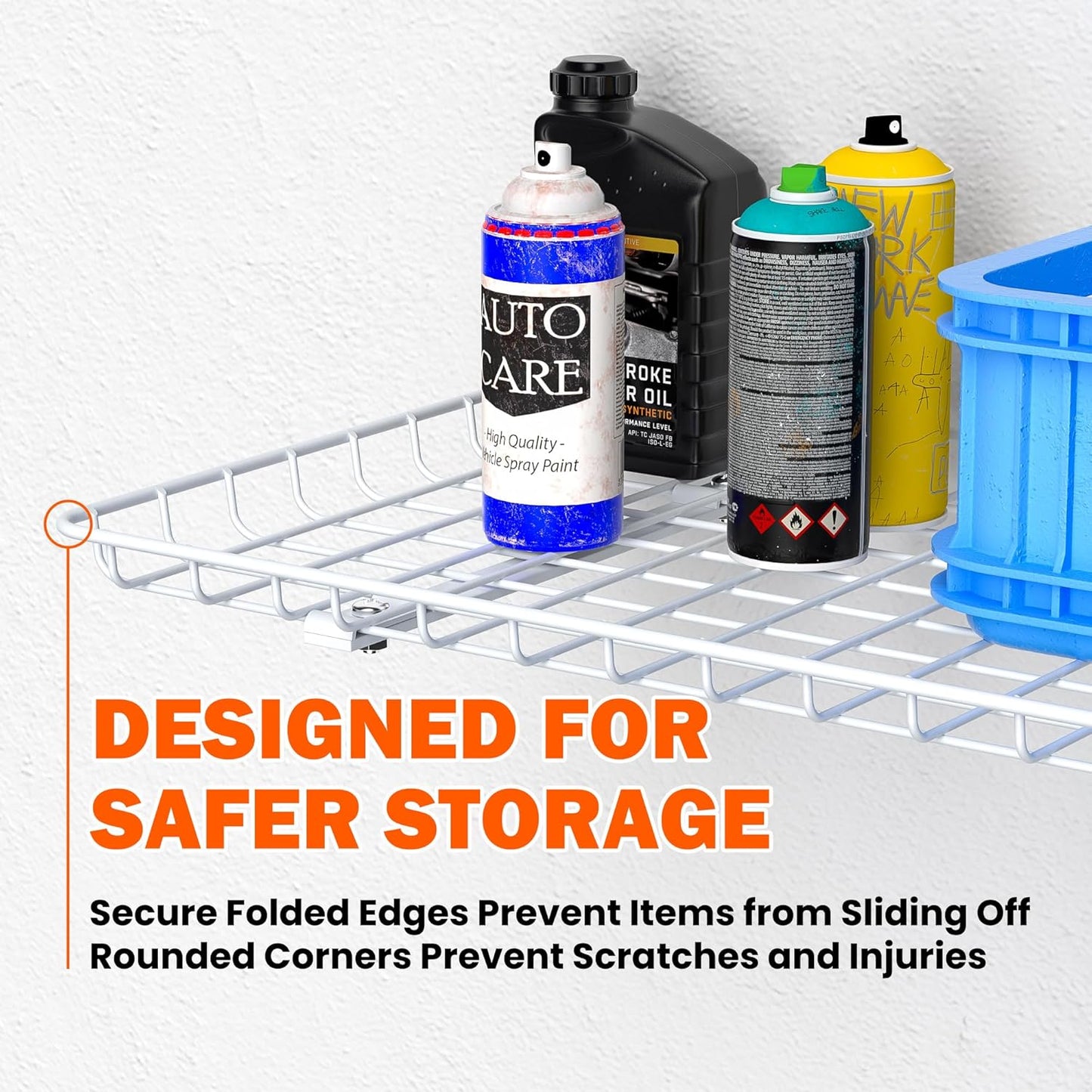 Ultrawall Wall Mounted Storage Shelf, Garage Shelves 24x12 Inch, Metal Shelf Rack, Heavy-Duty Wall Organizer for Closet, Kitchen, Laundry Room 2 Pack, White