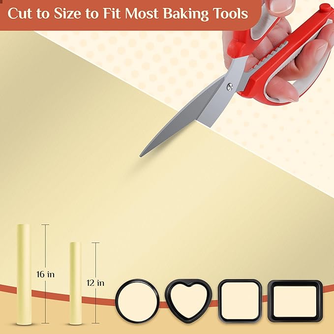 Silicone Baking Mat, 12 IN x 10 FT Free Cutting Baking Sheet,Non-Stick Reusable Dough & Pastry Mat,Non-Slip Silicone Mat Roll for Air Fryer Liner,Freeze Dryer,Oven Baking Pan,Kitchen Counter