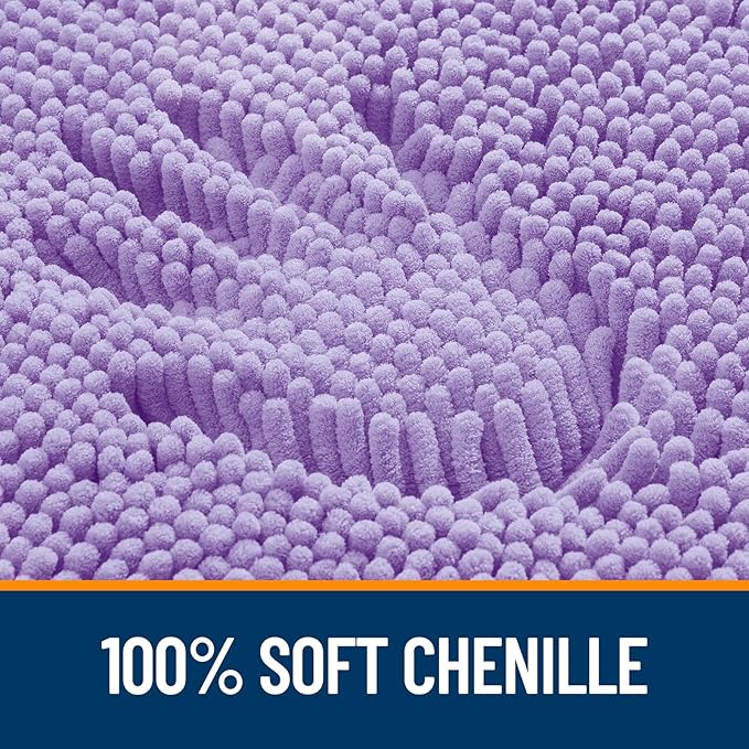 OLANLY Bathroom Rugs 70x24, Extra Soft Absorbent Chenille Bath Rugs, Rubber Backing Quick Dry, Machine Washable Bath Mats for Bathroom Floor, Tub and Shower, Home Decor Accessories, Lavender