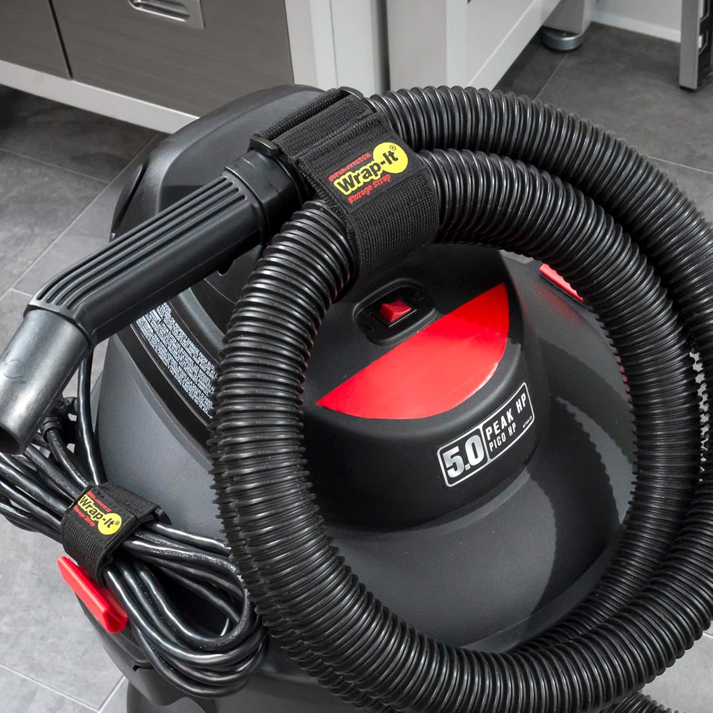 Super-Stretch Wrap-It Storage Straps - (6) 18" Orange - Elastic Hook and Loop Cinch Straps - Extension Cord Organizer, Hose and Cables Straps, Cord Wrap, Cord Keeper, Garage and RV Storage Accessories