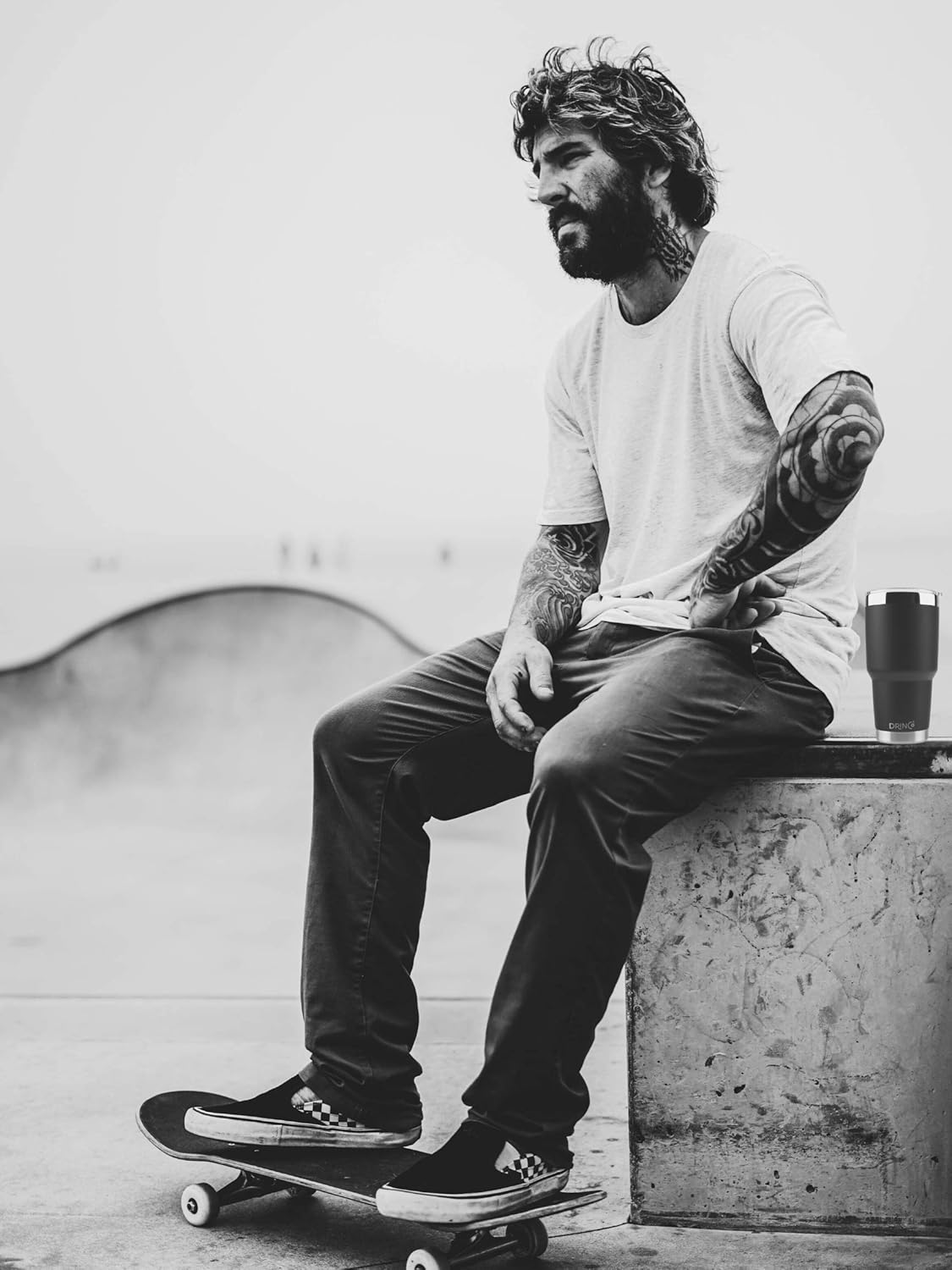 Drinco - 30 oz Stainless Steel Tumbler | Double Walled Vacuum Insulated Mug With Lid, 2 Straws, For Hot & Cold Drinks (30oz, 30oz Black), 1 Count (Pack of 1)