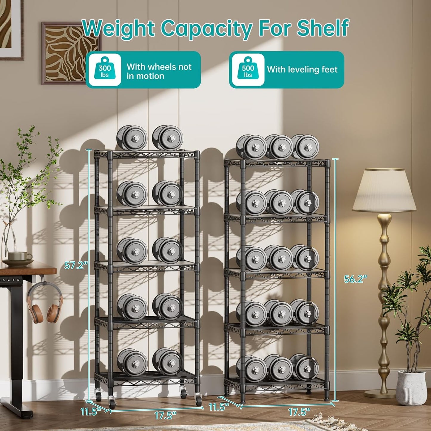 SINGAYE 5 Shelves Storage Shelf Wire Closet Bathroom Organizers Metal Pantry Kitchen Small Garage Shelving Unit Laundry Room Organization Home Narrow Rack Net Basket with Wheels Black