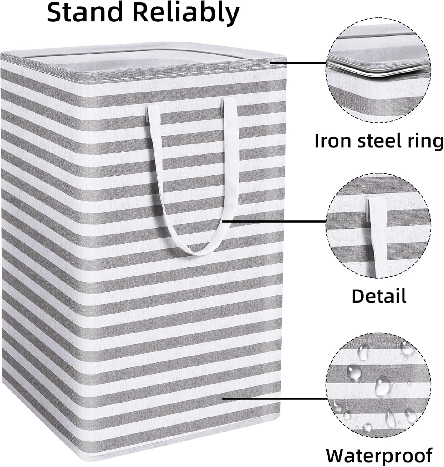 Large Collapsible Laundry Basket Hamper Bag Dirty Clothes Storage and Organization for Bedroom Bathroom Dorm Room College with Handleswith Easy Carry Clothes