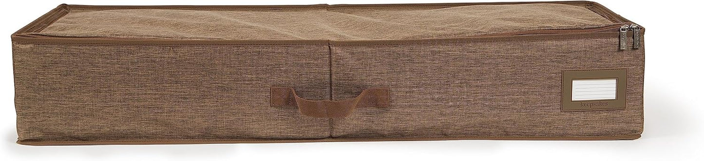 Covermates Keepsakes - Underbed Storage Bag - ID Window - Reinforced Handles - Indoor Storage, Brown Heather
