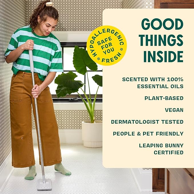 Aunt Fannie's Ultra Concentrated Floor Cleaner Vinegar Wash, Multi-Surface Solution For Mopping, Value Size, Bright Lemon Scent, 64 oz