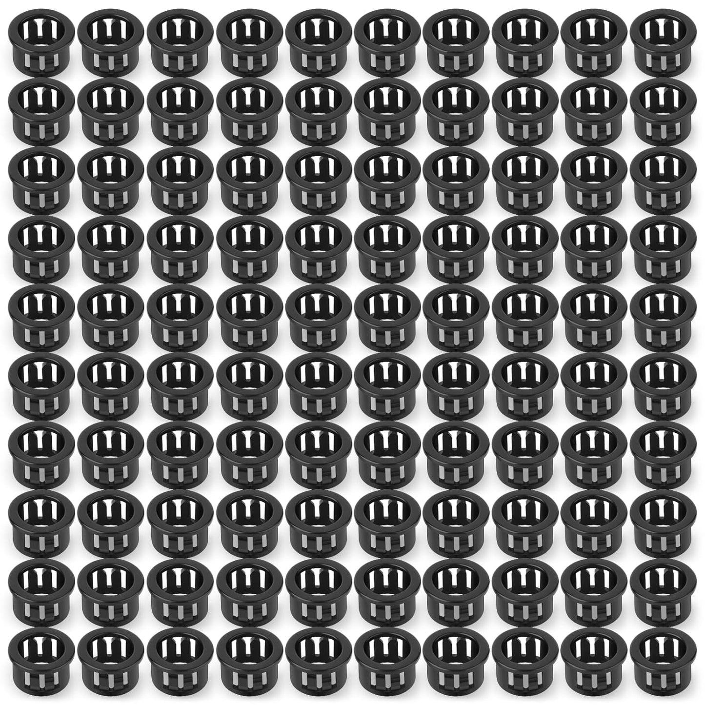 100PCS 1/2" Round Cable Snap Bushing Grommet, Black Snap in Cable Grommet Protector