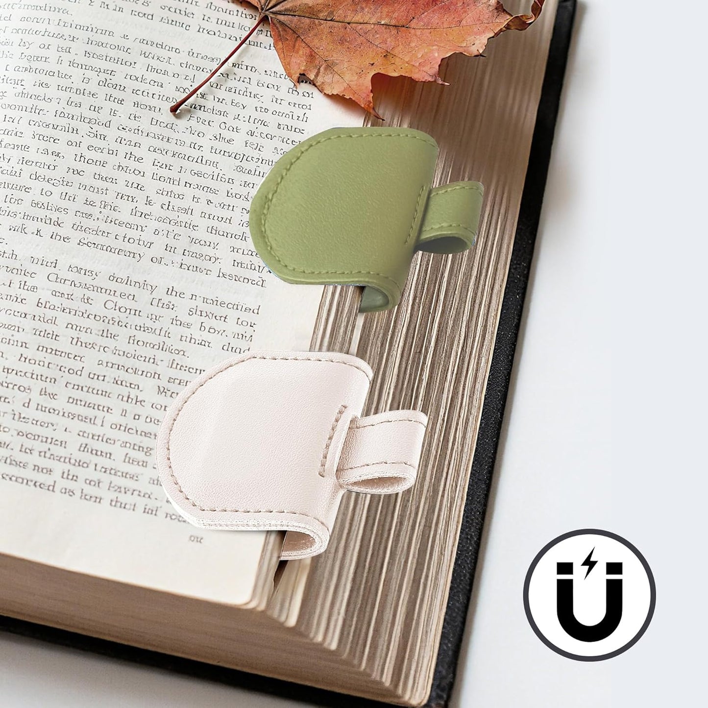 Magnetic Pen Loop Holder, Pencil Holder for Notebooks, Journals, Calendars, PU Leather 3 Pack