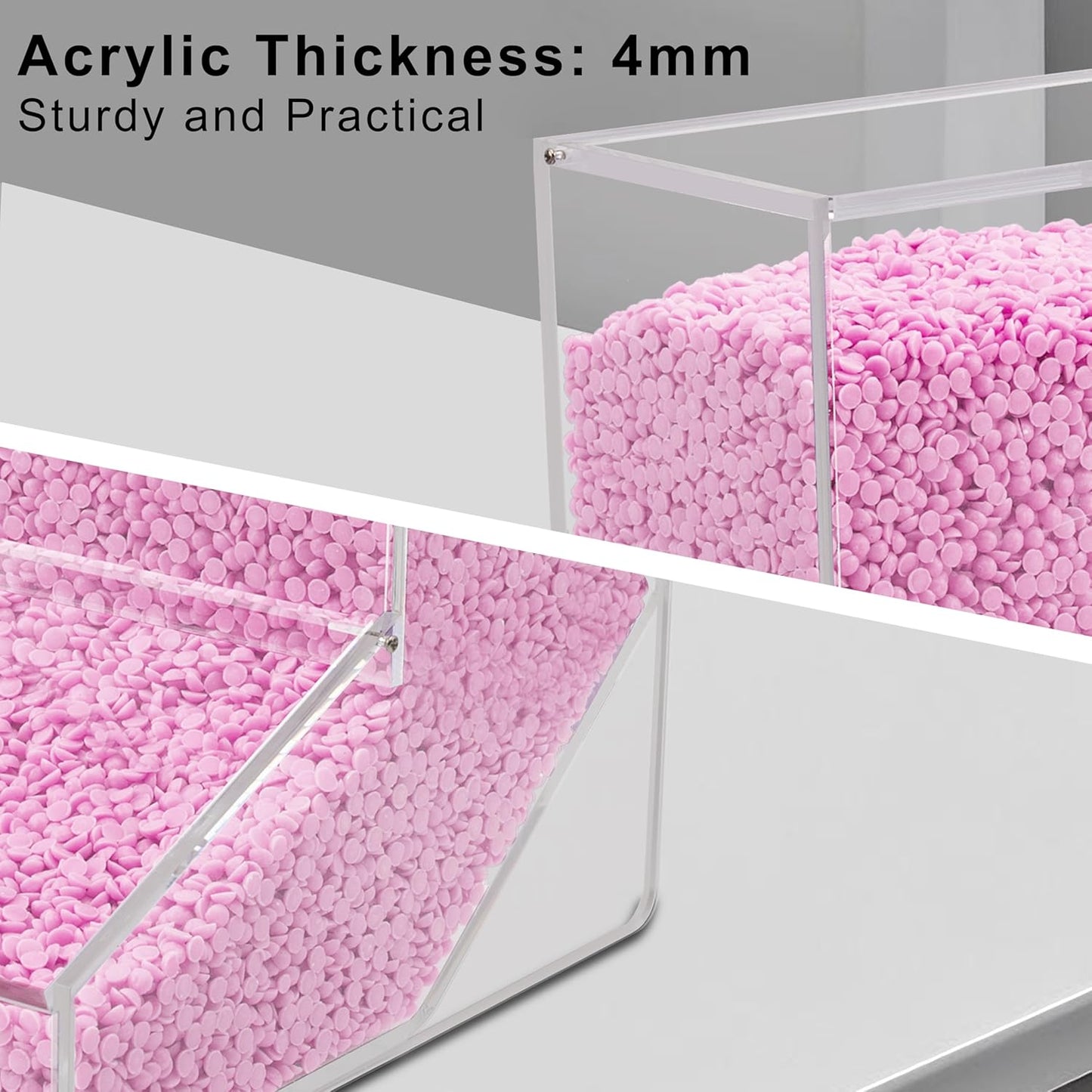 Laundry Detergent Container with 1 Spoon, Laundry Detergent Dispenser with 2 Lids, Acrylic Storage Containers for Laundry Room Organization, Suitable for Stain Remover Powder, Beads, White, 1 Pack