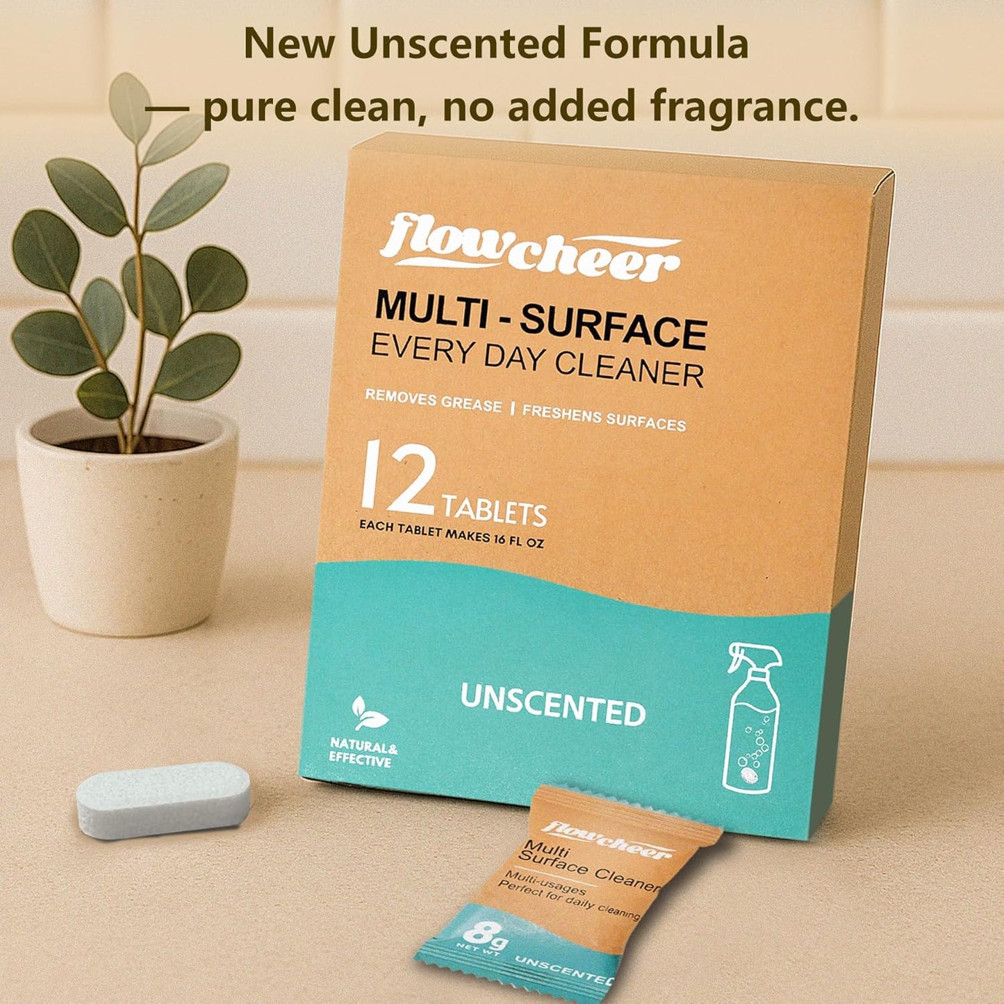 Free & Clear All Purpose Cleaner Refills – Non-Toxic Multi-Surface Cleaning Tablets (12 Pack) Makes 192 Fl Oz Spray Cleaner for Home & Kitchen – Unscented