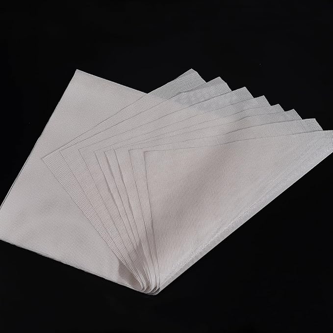 Dehydrators Tray Liners: 10-Pack 14x21 inch Mesh Silicone Dehydrator Sheets - Max Airflow - Non-stick - BPA free - Single-Use Packaging - Non-stick