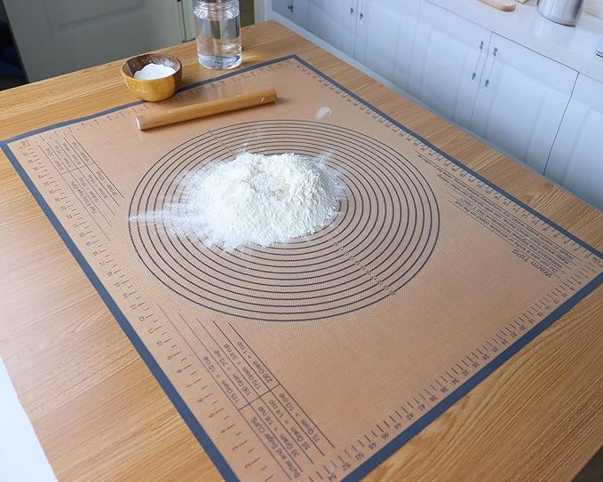 Silicone Pastry Mat 34x26 Inch - Nonstick Baking Mat Perfect for Dough, Pastry, Pie Crust, Fondant, Bread, Cookies, Pasta, Pizza