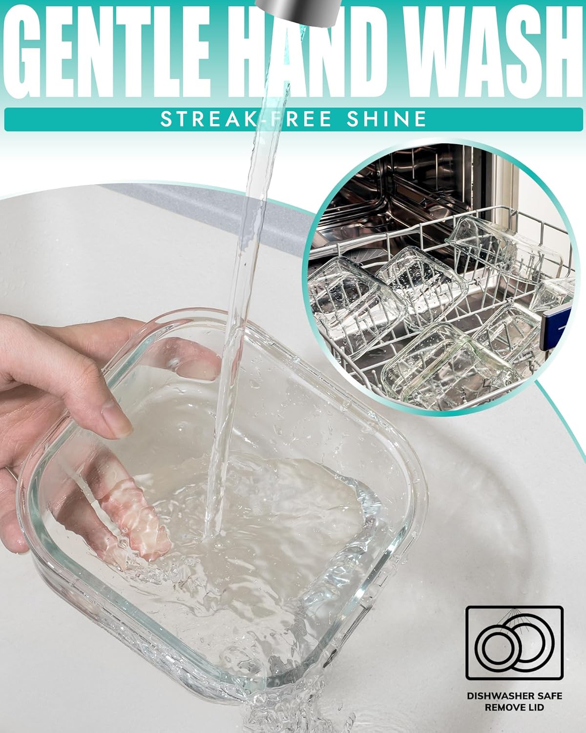 8-Piece Borosilicate Glass Food Storage Containers Set with Airtight Lids – Oven, Microwave & Freezer Safe, Leak-Proof, BPA-Free – Baking, Meal Prep & Gift Box