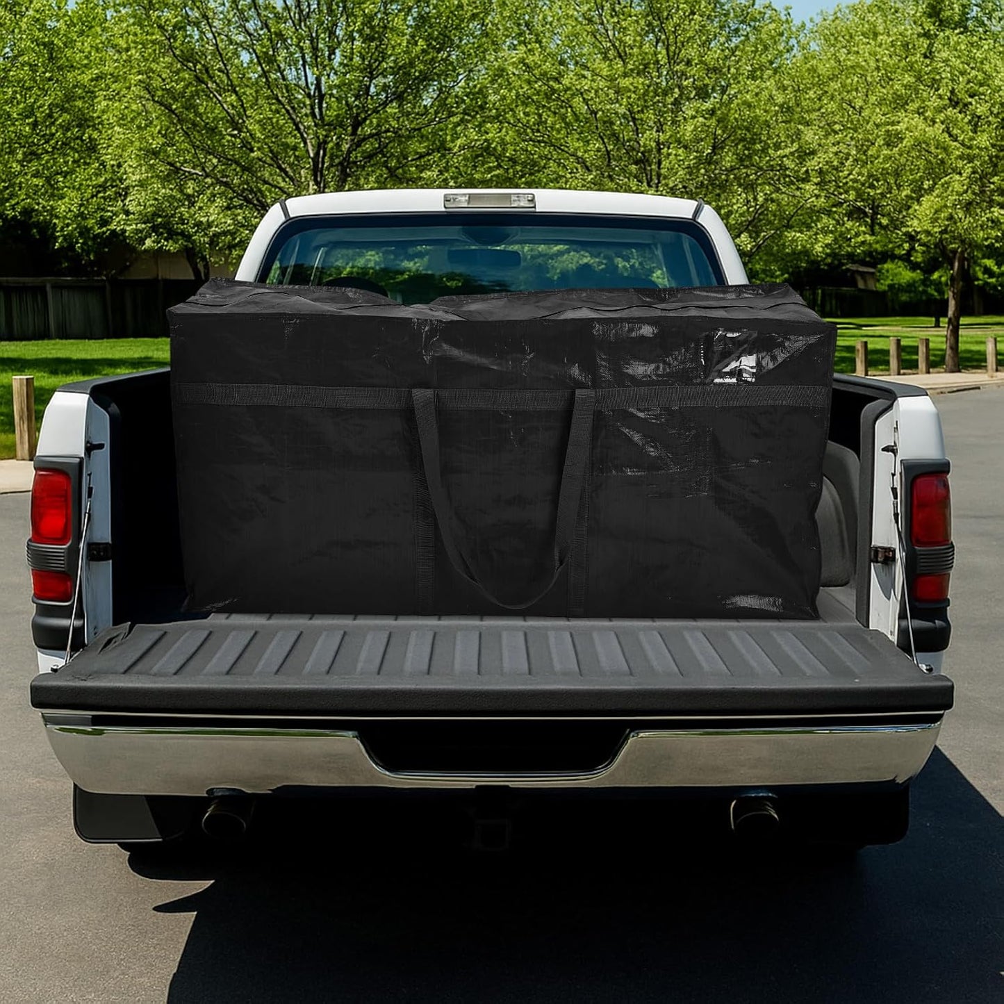 4 Pcs 96 Gallon Large Moving Bags with Zipper and Handles Foldable Storage Duffle Bags Heavy Duty Extra Large Totes for College Dorm Travel Clothes Blankets Bedding Moving (Black)