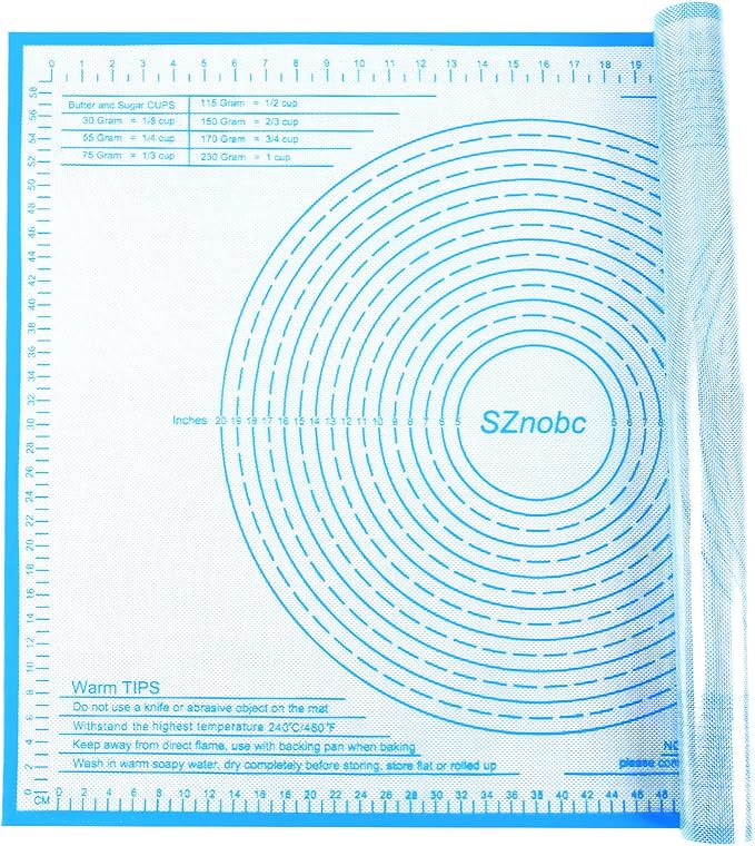 Extra Large Silicone Pastry Mat 34x26 Inch - Nonstick Baking Mats with Measurements, Great for Dough Rolling, Pastry, Pie Crust, Fondant, Cookies, Bread, Pasta, Pizza, Counter Mat