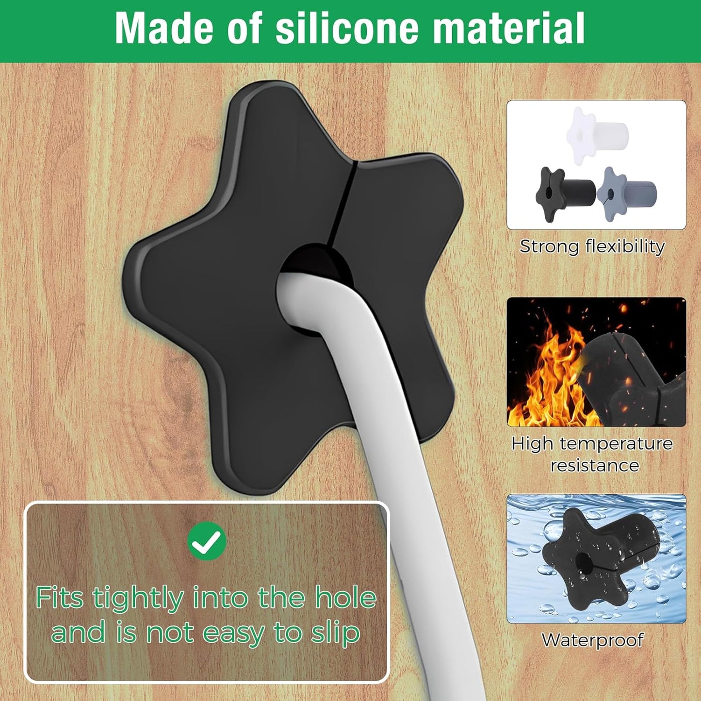 6pc Starlink Cable Grommet 5/8" Silicone Waterproof Wall Hole Pass Through Split Cable Bushings for TV Wire Ethernet Cord, Starlink Cable Routing Kit Accessories, 27.6mm/1.09" Ht, White