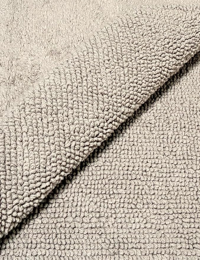 Cruiser’s Caché Classic Organic Cotton Loop Bath Mat, 24" x 36" Taupe Bath Rug
